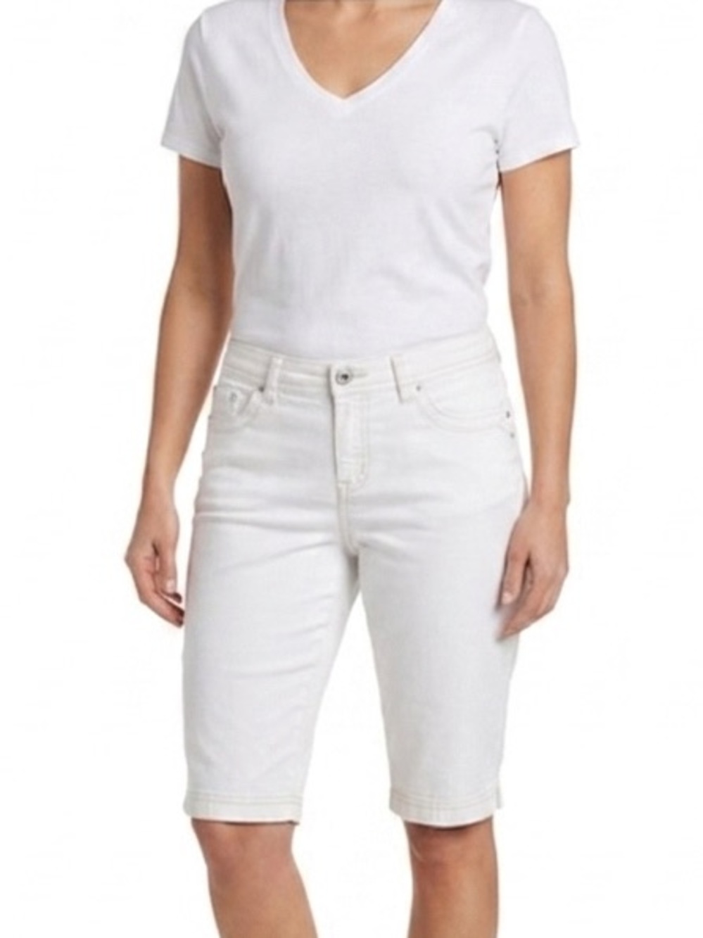 TRIBAL Women's Cotton stretch White Bermuda Shorts Size 4